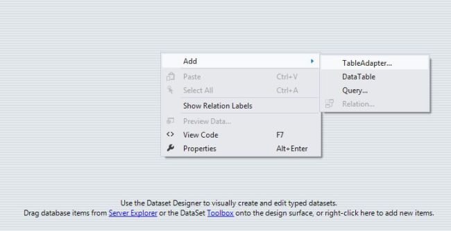 Create a TableAdapter